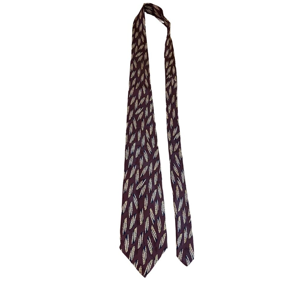 Talbott Marcus White Men Silk Necktie Purple White Abstract Classic Dad Gift USA